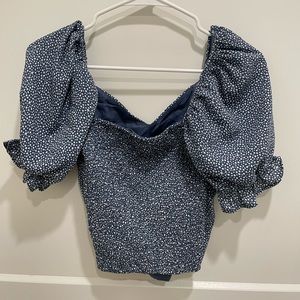 Abercrombie puff sleeve sweatheart top